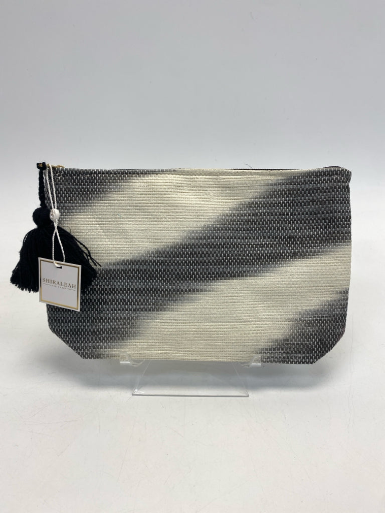 NWT Shiraleah Black Cream Make-up Bag