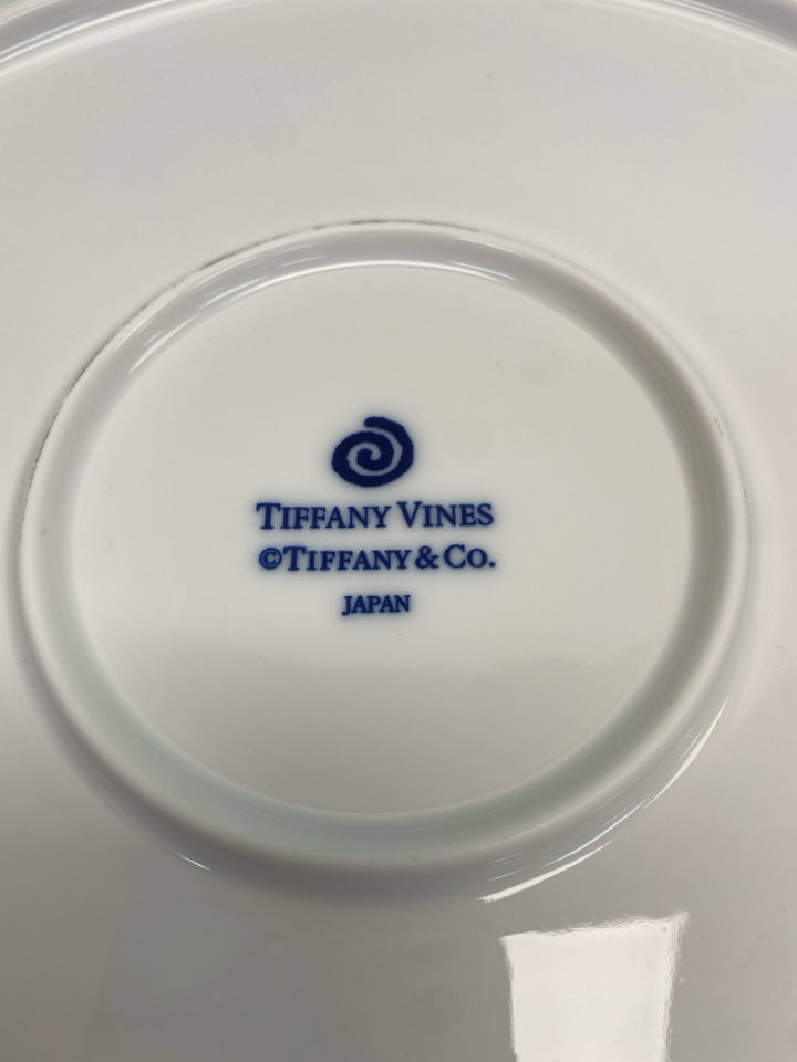 Tiffany &amp; Co. White Cobalt Blue Flowers Serving Piece