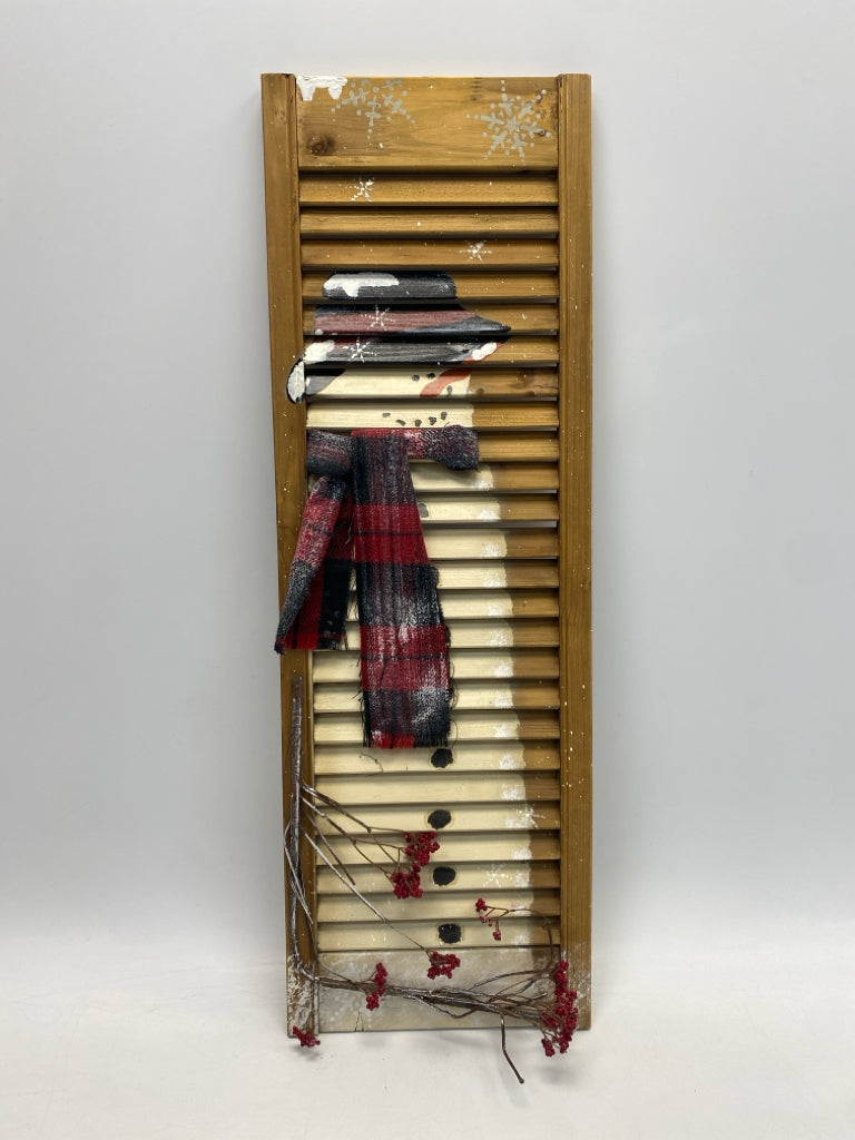 Brown Cream/Red Handcrafted Wood Winter