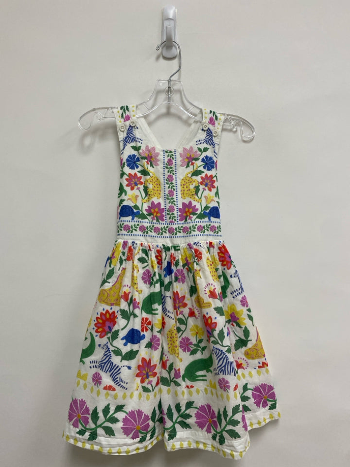 Mini Boden SIZE 5/6 White Multi Color Animals Sleeveless Girl&
