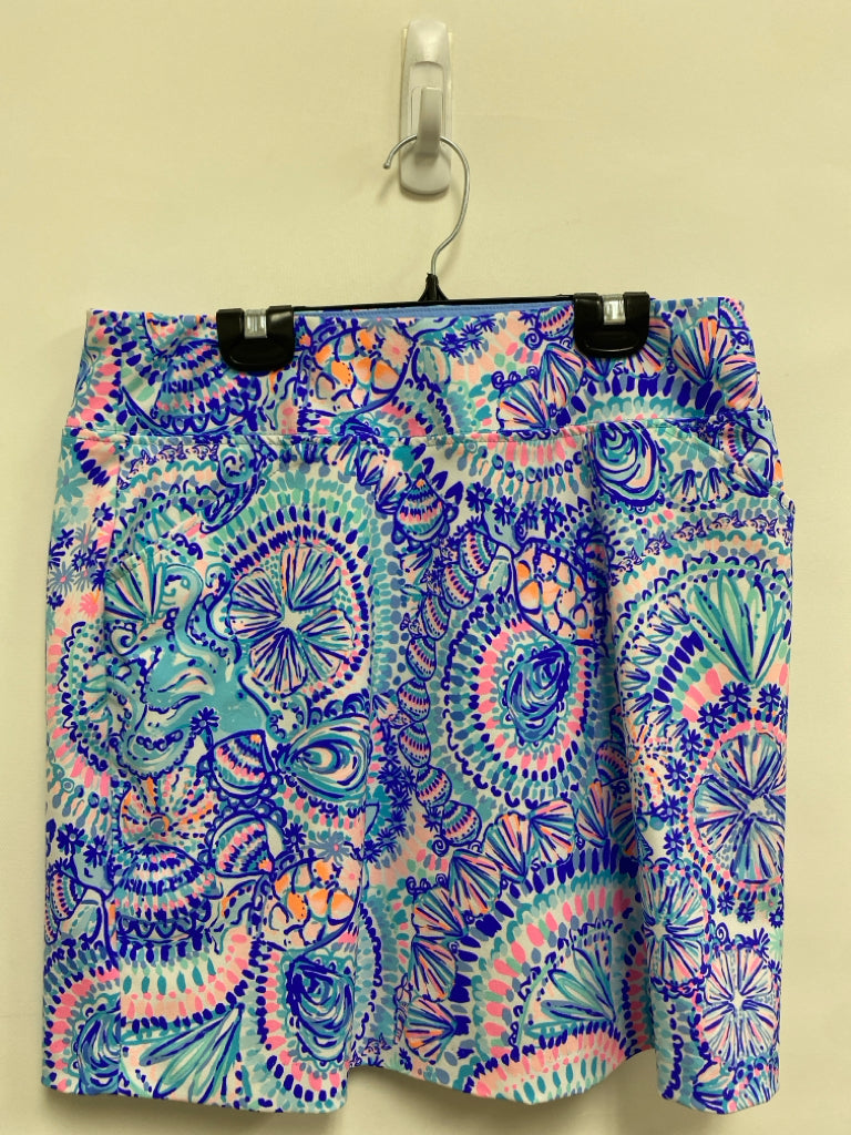 LILLY PULITZER Size 6 Blue/White Coral/Pink Shells Ladies Skort