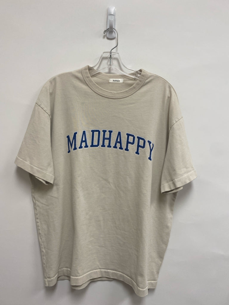 Size L Cream Blue Logo Men&