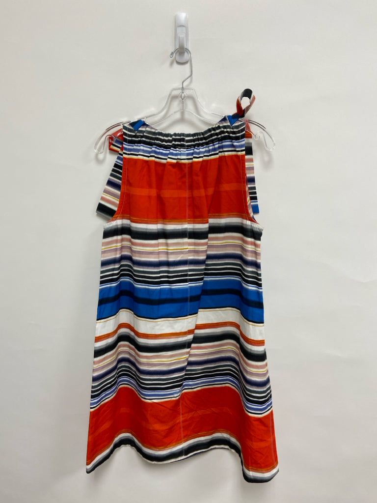 Tyler Boe Size S Blue/Black Red/Multi Stripes Sleeveless Ladies Dress