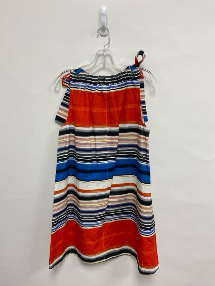 Tyler Boe Size S Blue/Black Red/Multi Stripes Sleeveless Ladies Dress