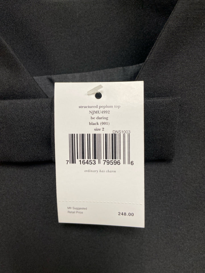 NWT Kate Spade Size 2 Black Sleeveless Ladies Top
