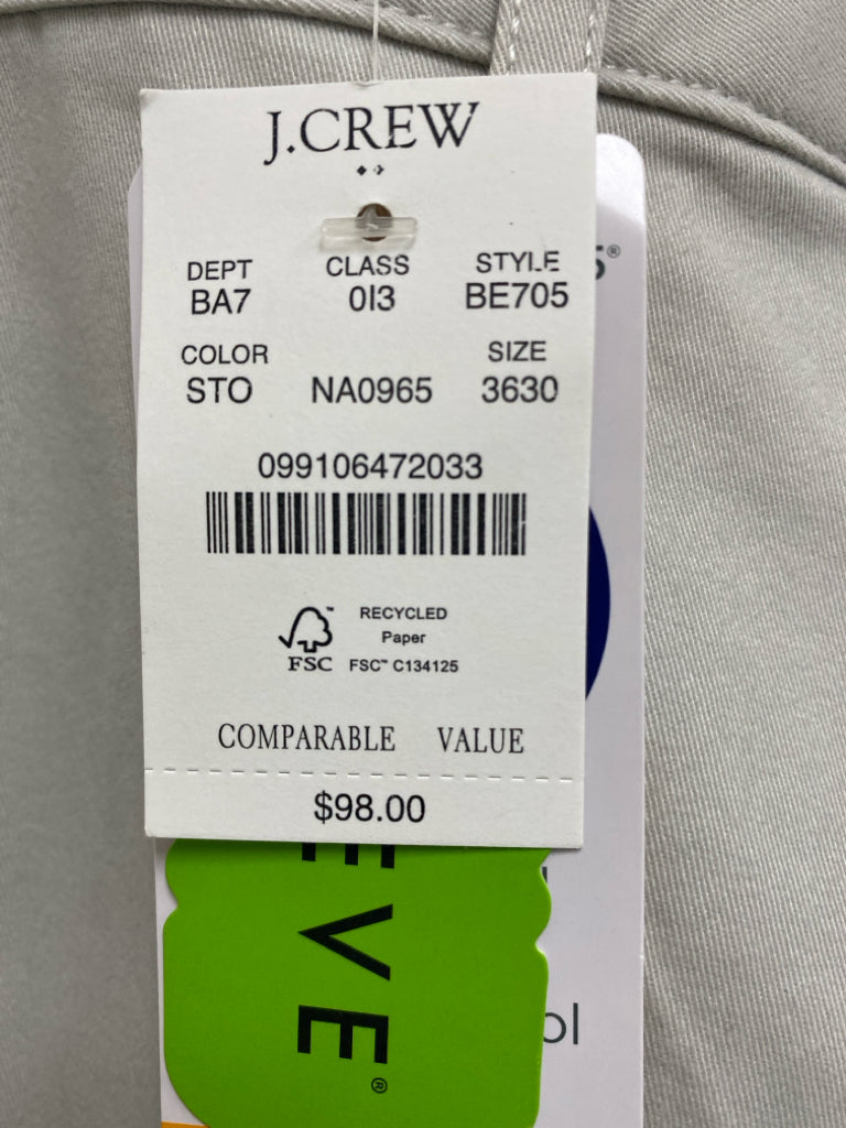 NWT J Crew Size 36 Pale Gray Men&