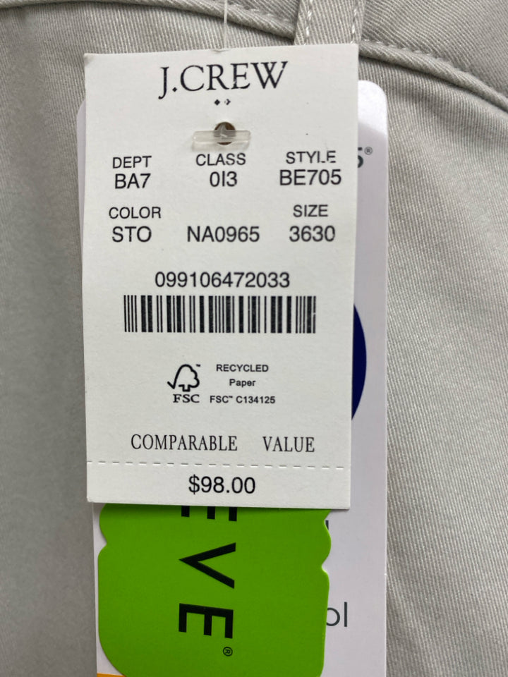 NWT J Crew Size 36 Pale Gray Men&
