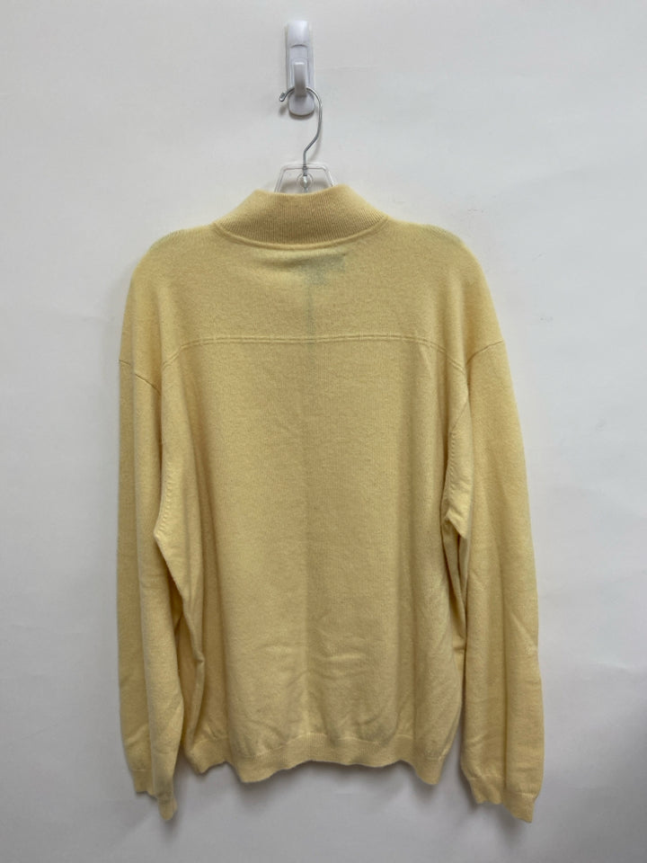 Tommy Bahama Size XL Pale Yellow Quarter Zip Cashmere Men&