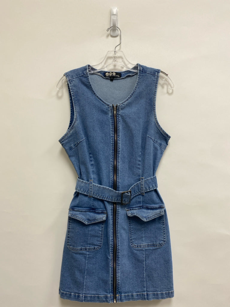 Size L Faded Denim Sleeveless Ladies Dress