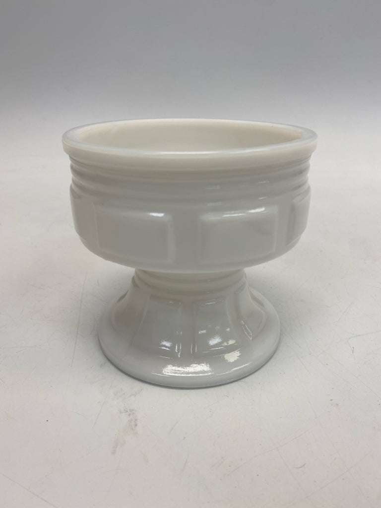White Glass Candy Container