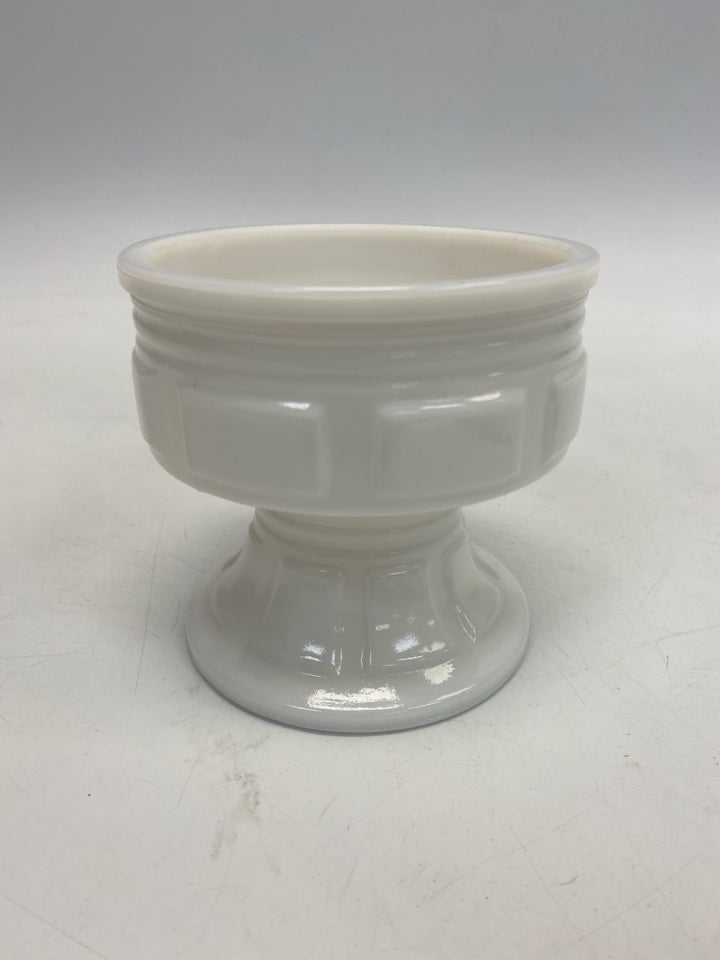White Glass Candy Container