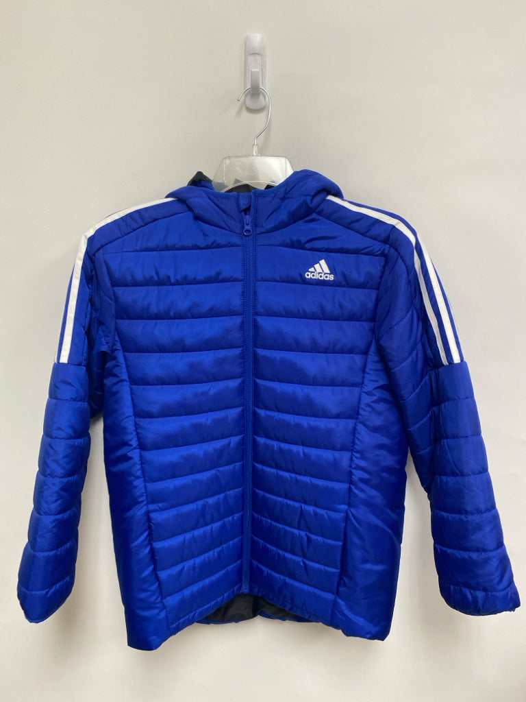 Adidas SIZE 14/16 Royal Blue White Stripes Puffer Boy&