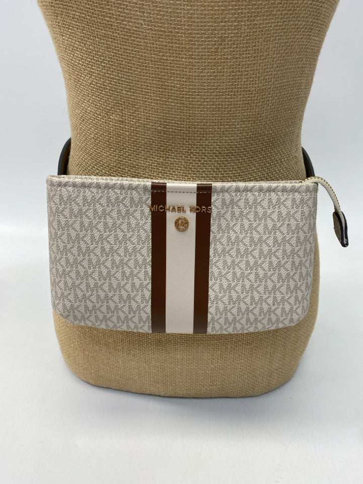 Michael Kors Cream Brown Signature Belt Bag