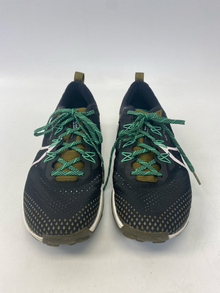 Nike US Shoe Size 10 Black/Green Lace-up Sneakers