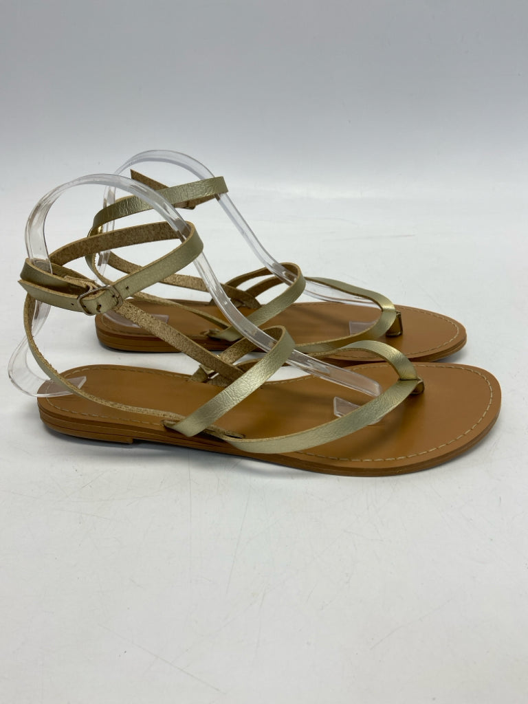 J Crew  Size 10 Gold Sandals