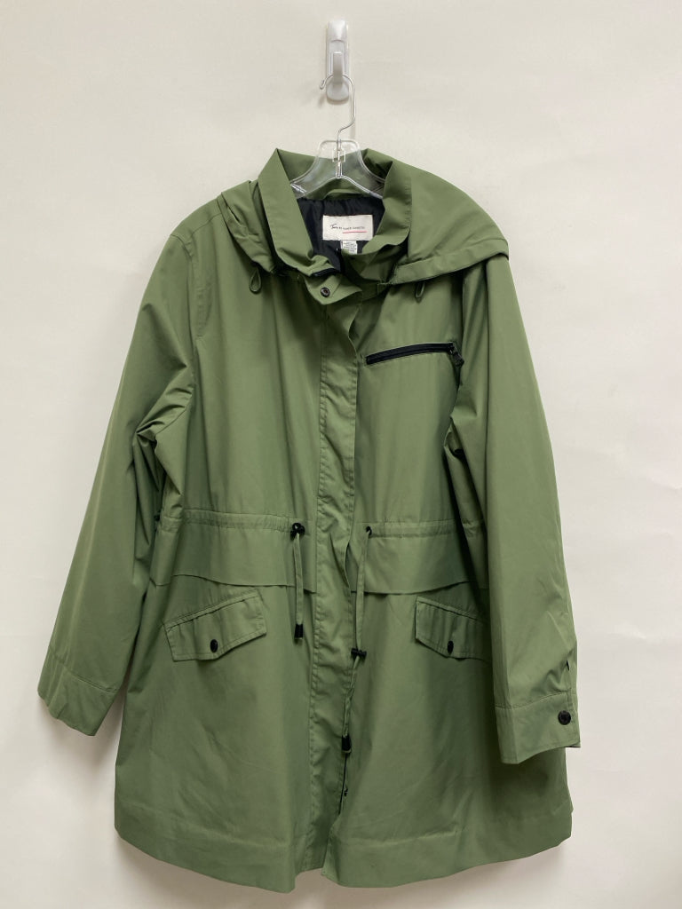 VINCE CAMUTO Size XXL Green Hooded Plus Size Jacket