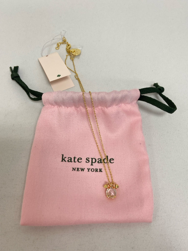 NWT Kate Spade Gold Color Clear Minnie Necklace