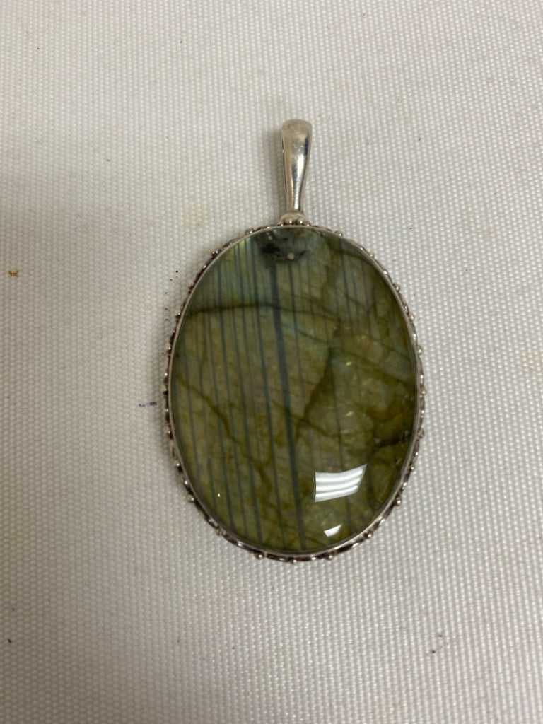 Silver Multi Color Stones Pendant