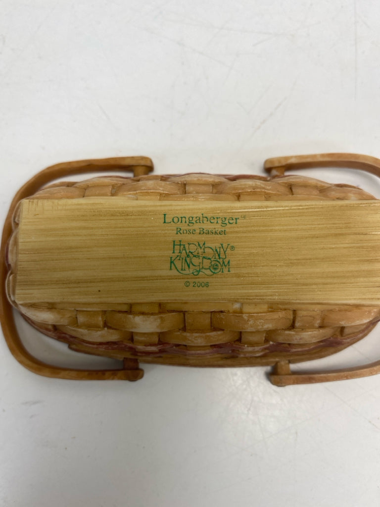 Longaberger Harmony Kingdom Rose Basket Mini Trinket  Box