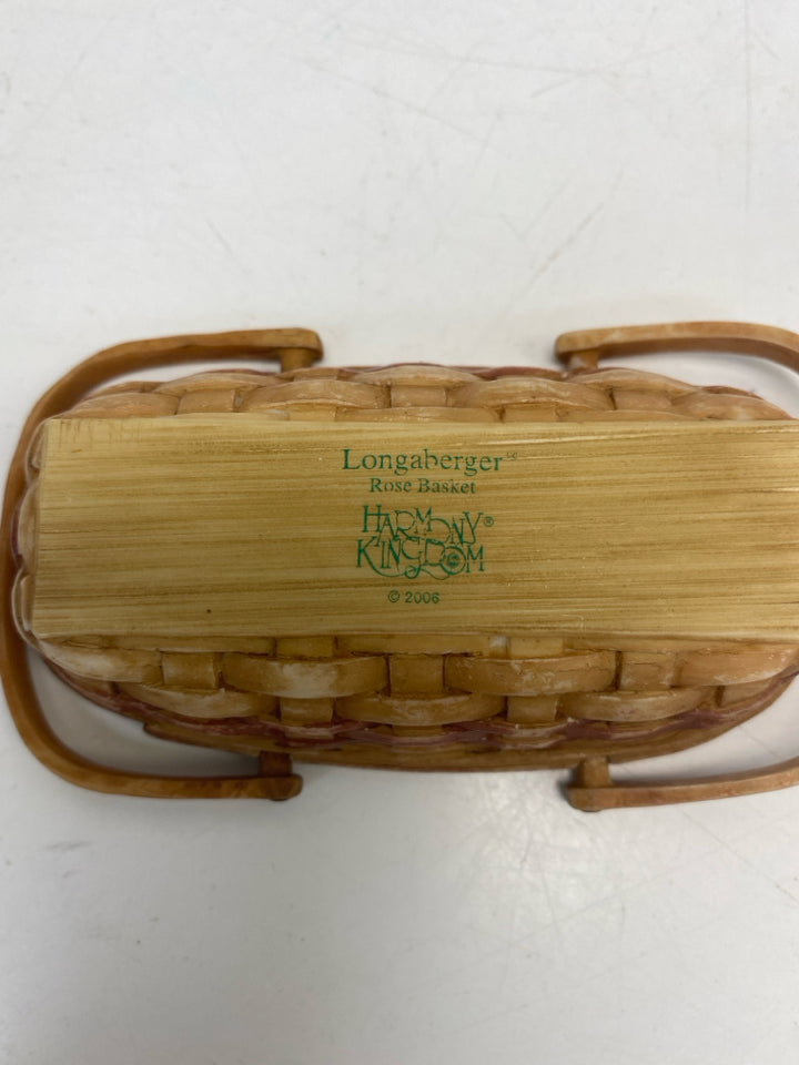 Longaberger Harmony Kingdom Rose Basket Mini Trinket  Box