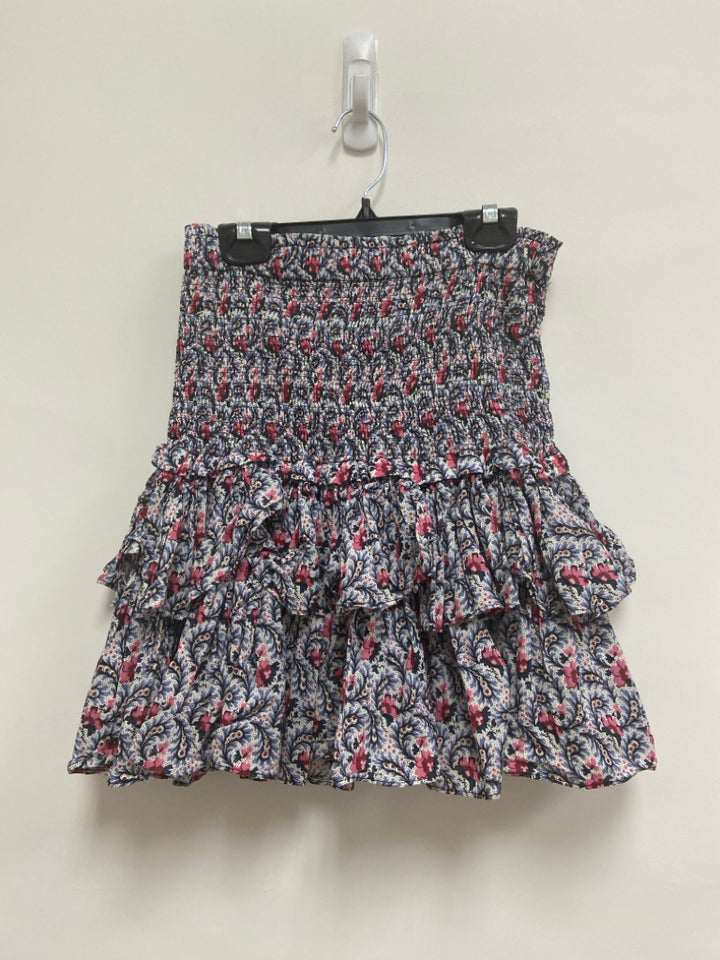 Size 36 Black/White Purple/Pink Acanthus Tiered Ladies Skirt