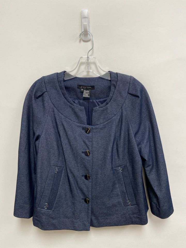 ETCETERA Size 10 Blue Button Up Ladies Jacket