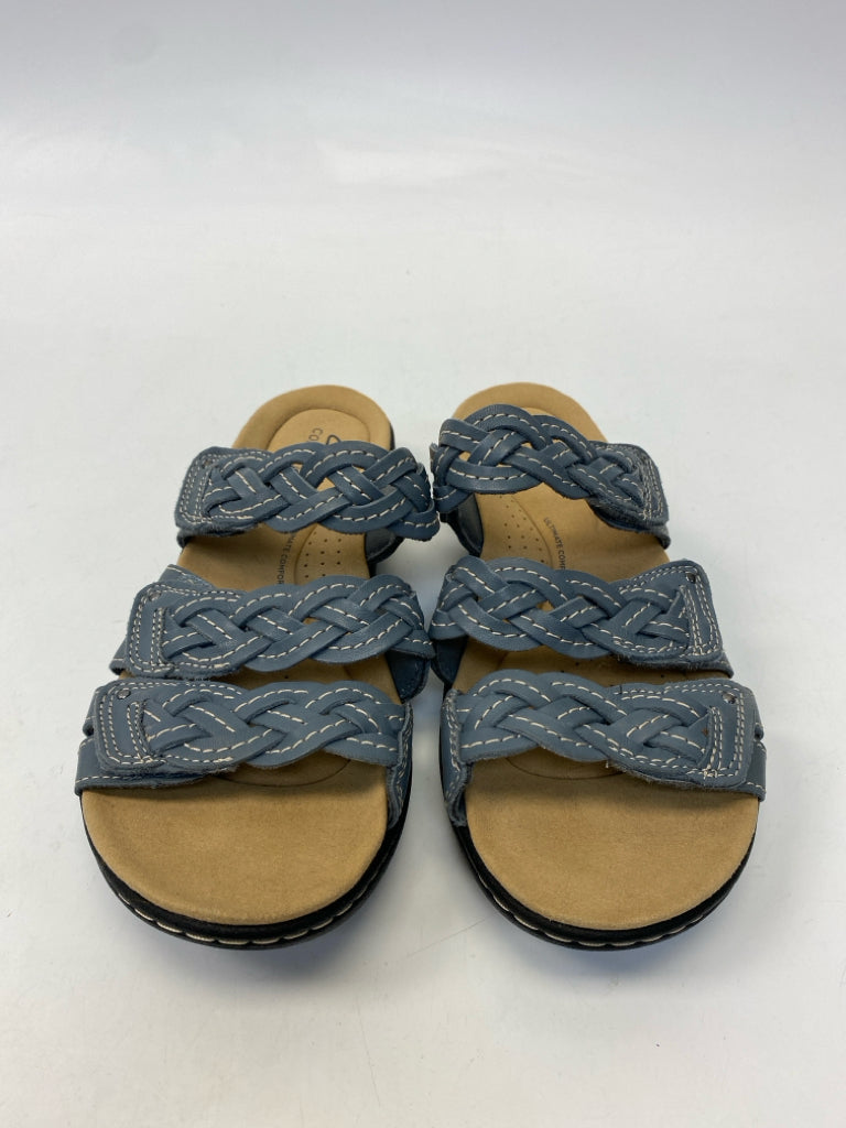 Clarks  Size 8 Slate Blue Braided Sandals