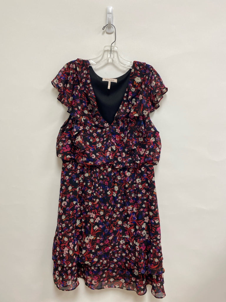 BCBG  SIZE  16 Black Red/Blue Flowers Plus Size Dress