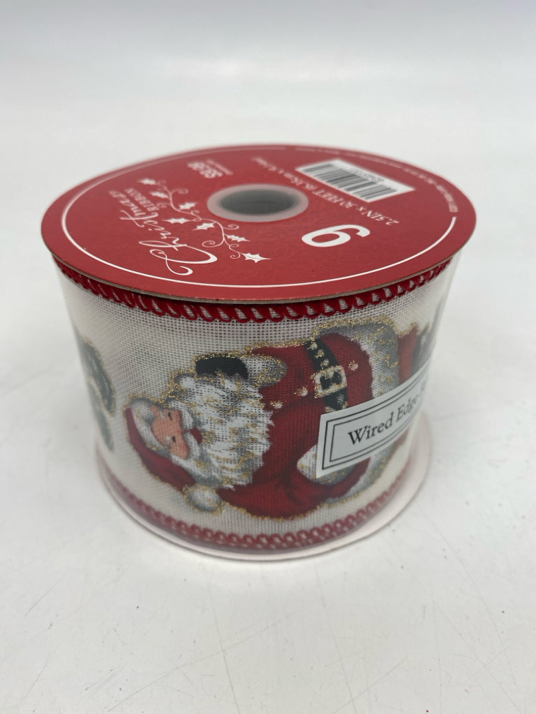 NEW Cream Red/White Santa Christmas