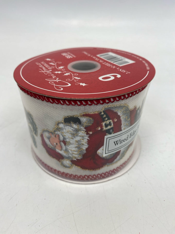 NEW Cream Red/White Santa Christmas