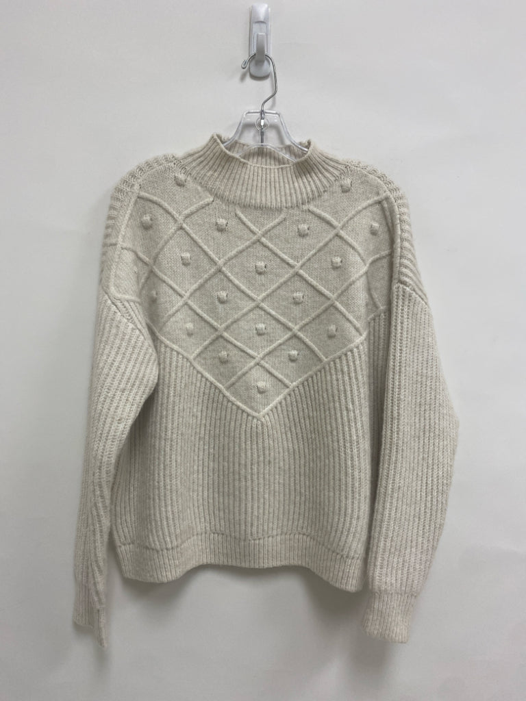 Calvin Klein Size S Cream Texture Mock Neck Ladies Sweater