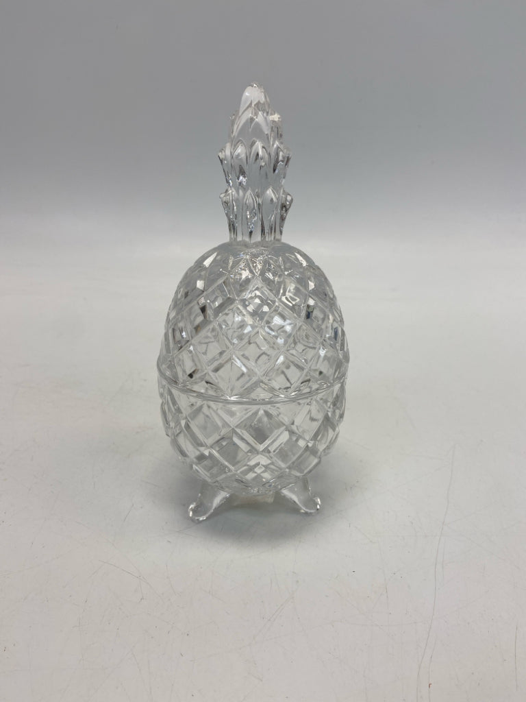 Clear Diamond Cut Crystal Candy Container