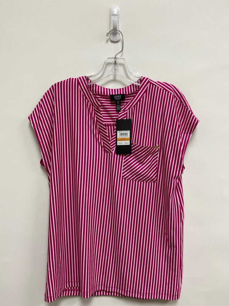 NWT Jones New York Size S Pink White Striped Ladies Top