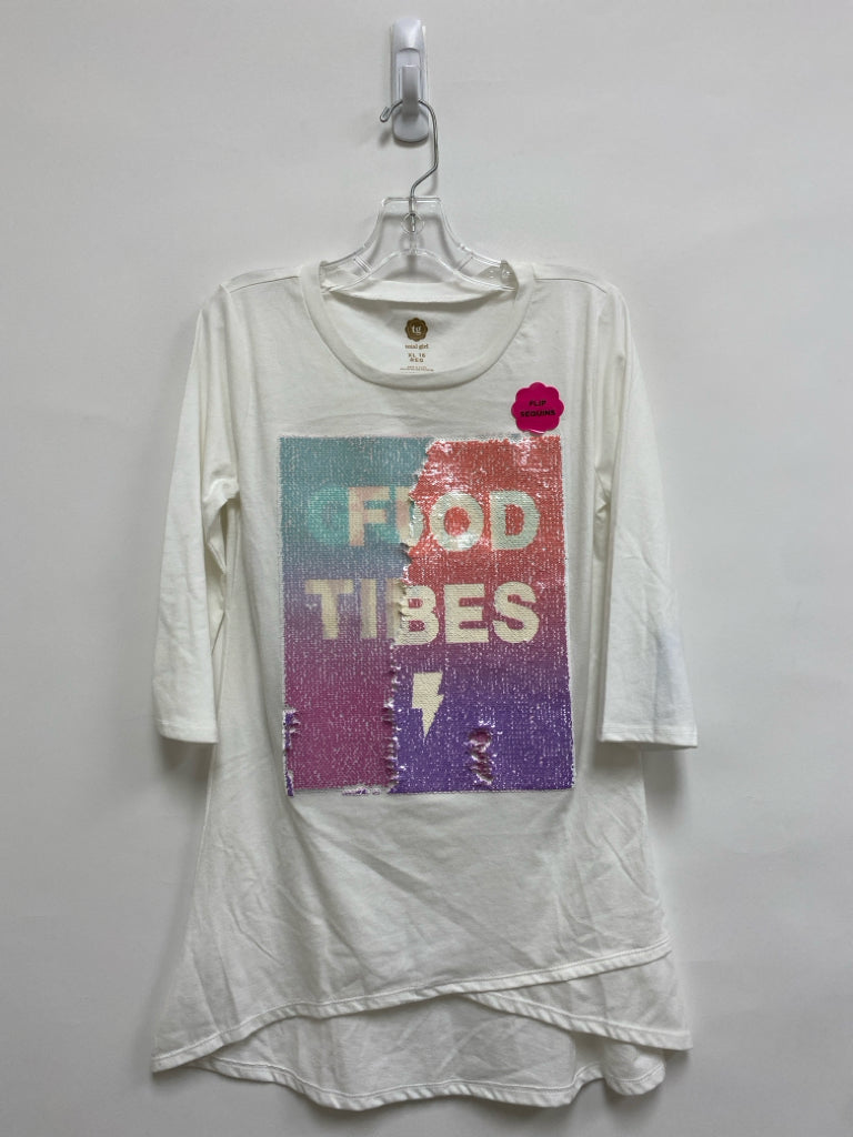 NWT Total Girl SIZE 16 White Sequined Tunic Girl&