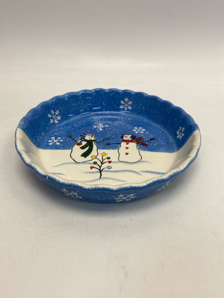 Blue/White Multi Color Snowman Christmas