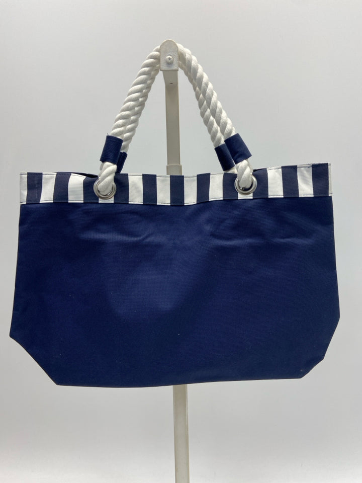 NWT Yankee Candle Blue White Nautical Tote Bag