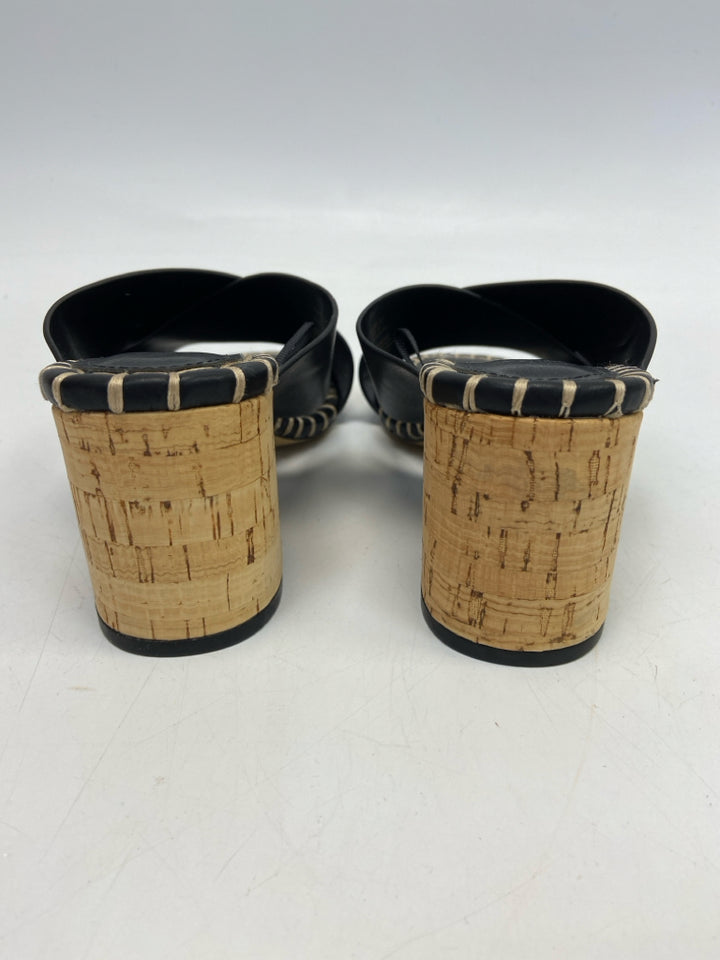H&amp;M  Size 37 Black Tan Stitching Sandals