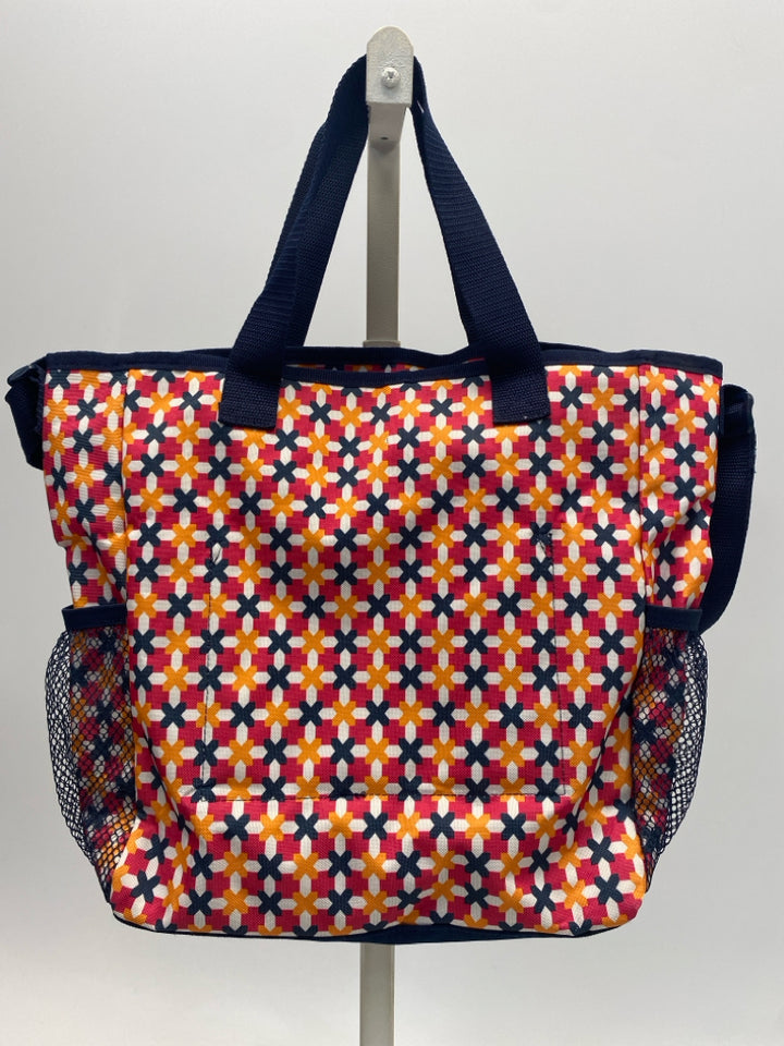 Thirty-One Navy/Pink Orange Tote Bag