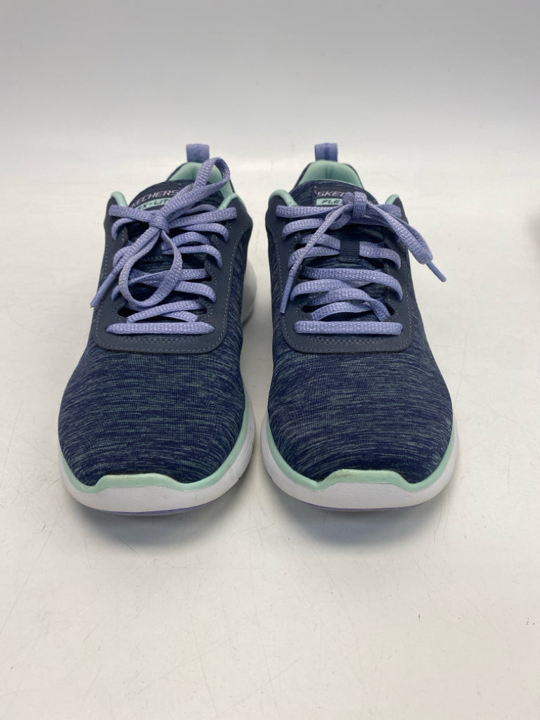 Skechers US Shoe Size 7.5 Blue Aqua Lace-up Sneakers