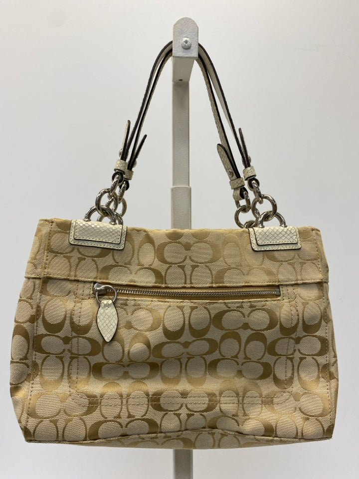Coach  tan Cream Signature Penelope Carryall 16540