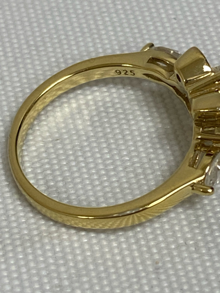 Gold Clear Jeweled Ring