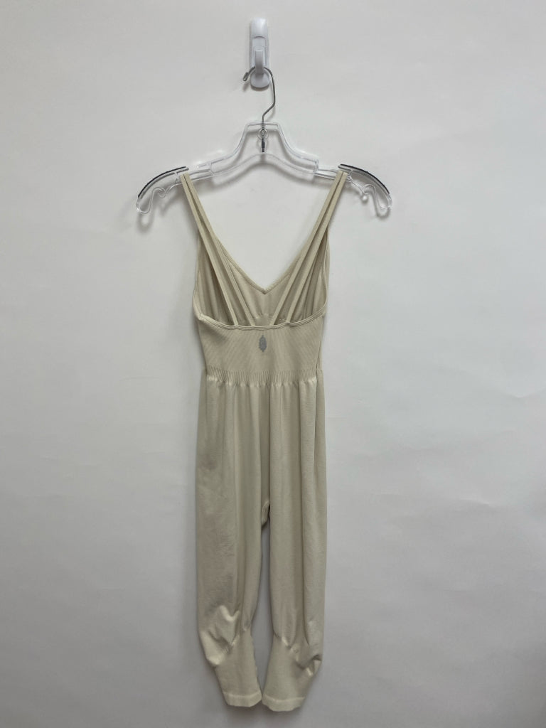 Free People Size S Cream Sleeveless Ladies Jumpsuit