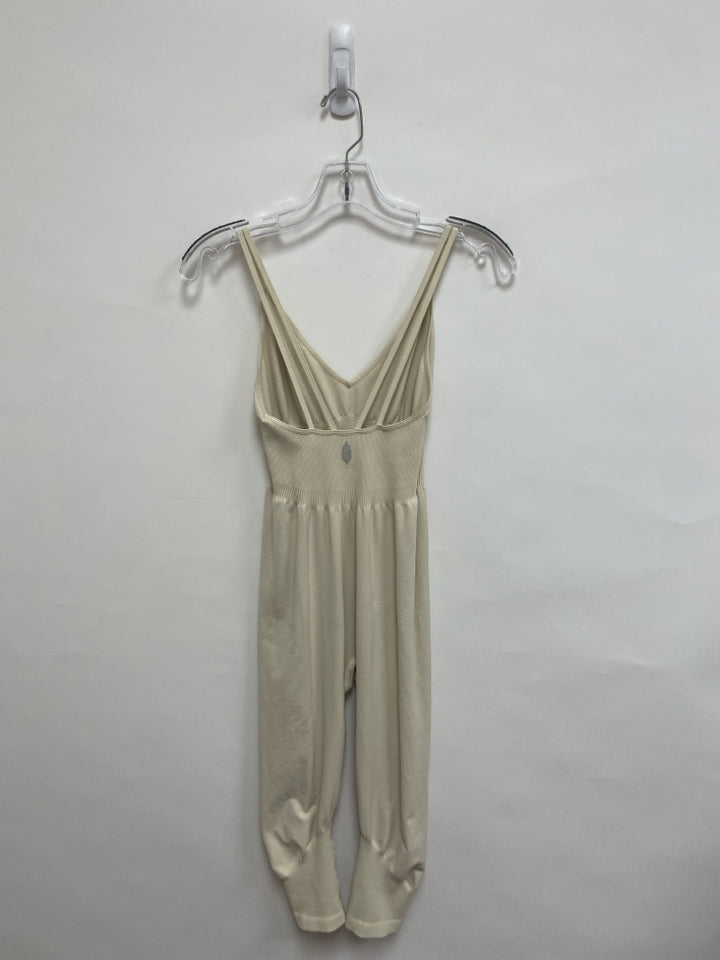 Free People Size S Cream Sleeveless Ladies Jumpsuit