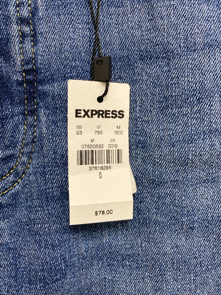 NWT Express Size 0 Faded Blue Denim Ladies Skirt