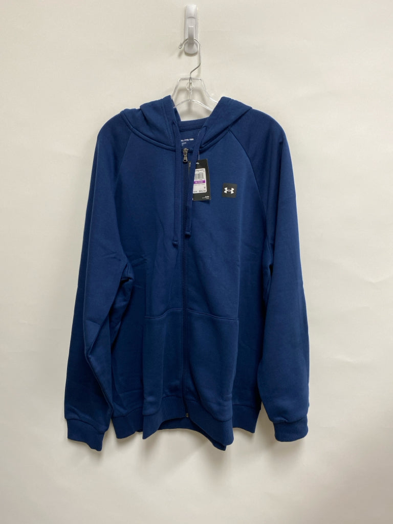 NWT Under Armour Size 2X Navy Hooded Zip Down Men&