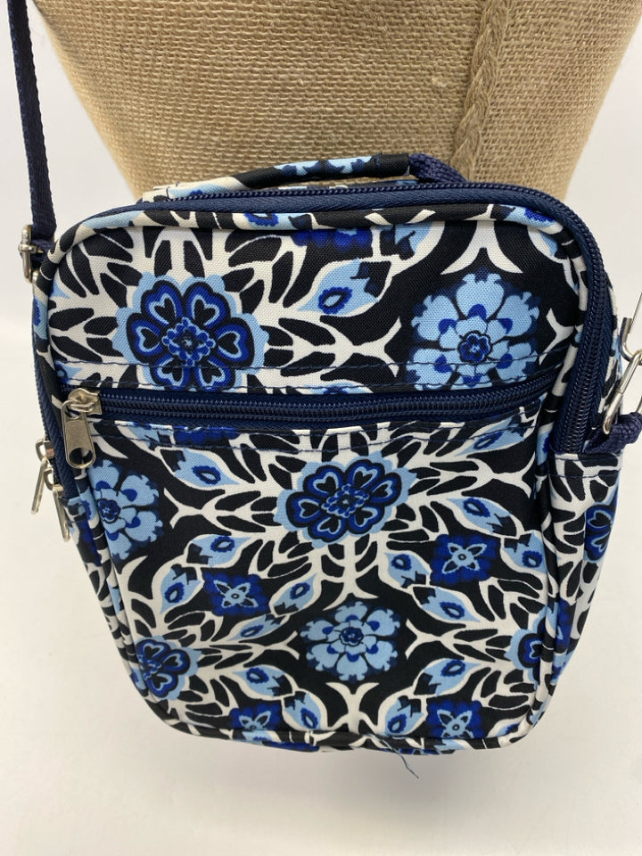 Navy White Print Crossbody