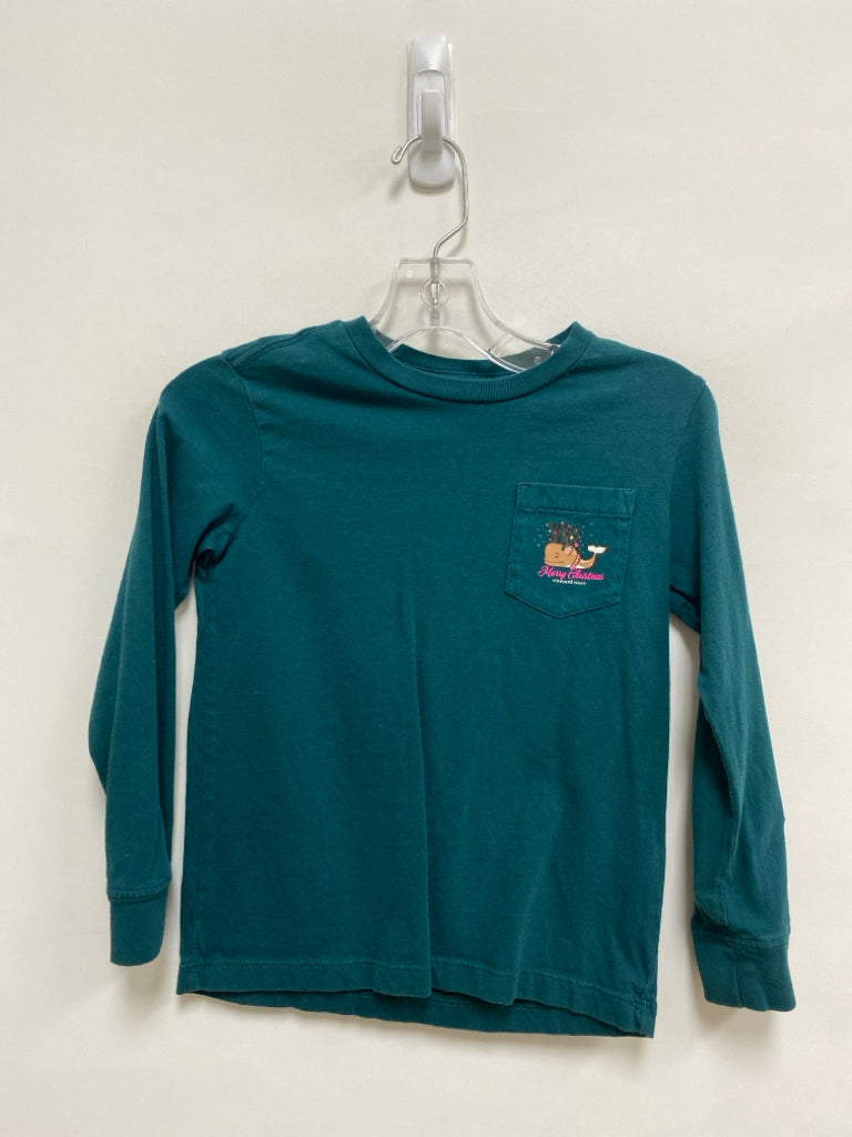 Vineyard Vines SIZE 5 Dark Turquoise Christmas Long Sleeve Tee Girl&
