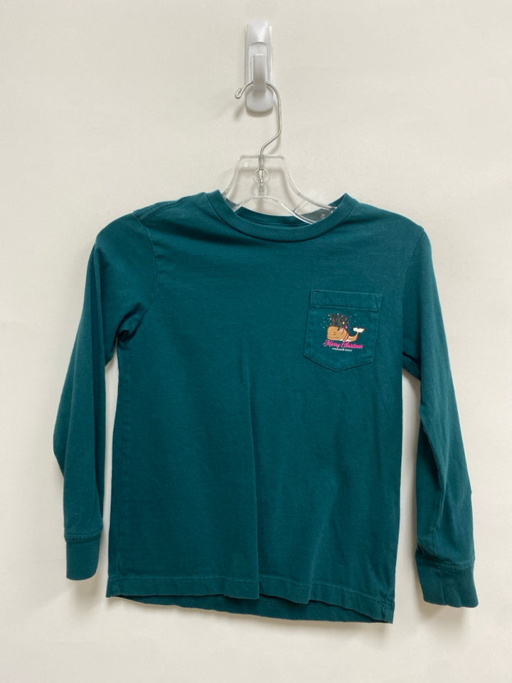 Vineyard Vines SIZE 5 Dark Turquoise Christmas Long Sleeve Tee Girl&