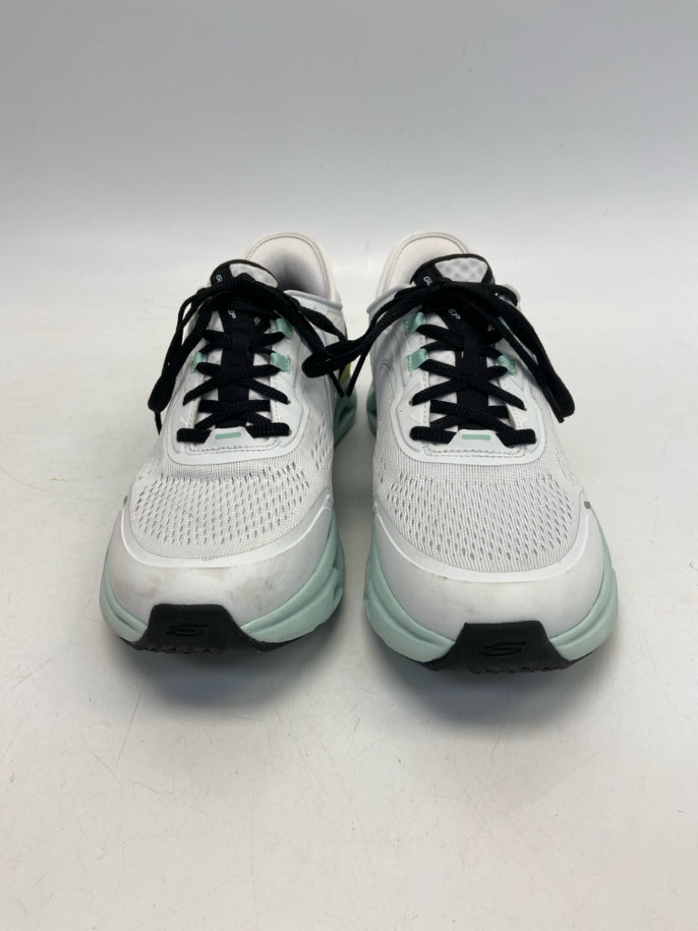 Skechers  Size 8.5 White Green/Blk Lace-up Sneakers