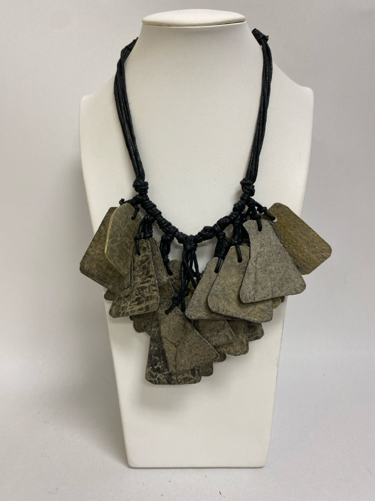 Black Gold/Gray Shapes Necklace